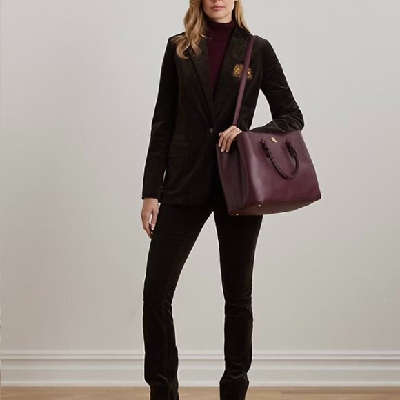 LAUREN RALPH LAUREN Leather Large Marcy Satchel